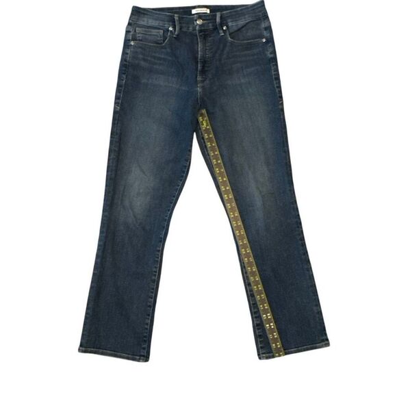 Good American Good Straight Leg High Rise Ankle Denim Jeans Blue Size 12/31 - Picture 7 of 7